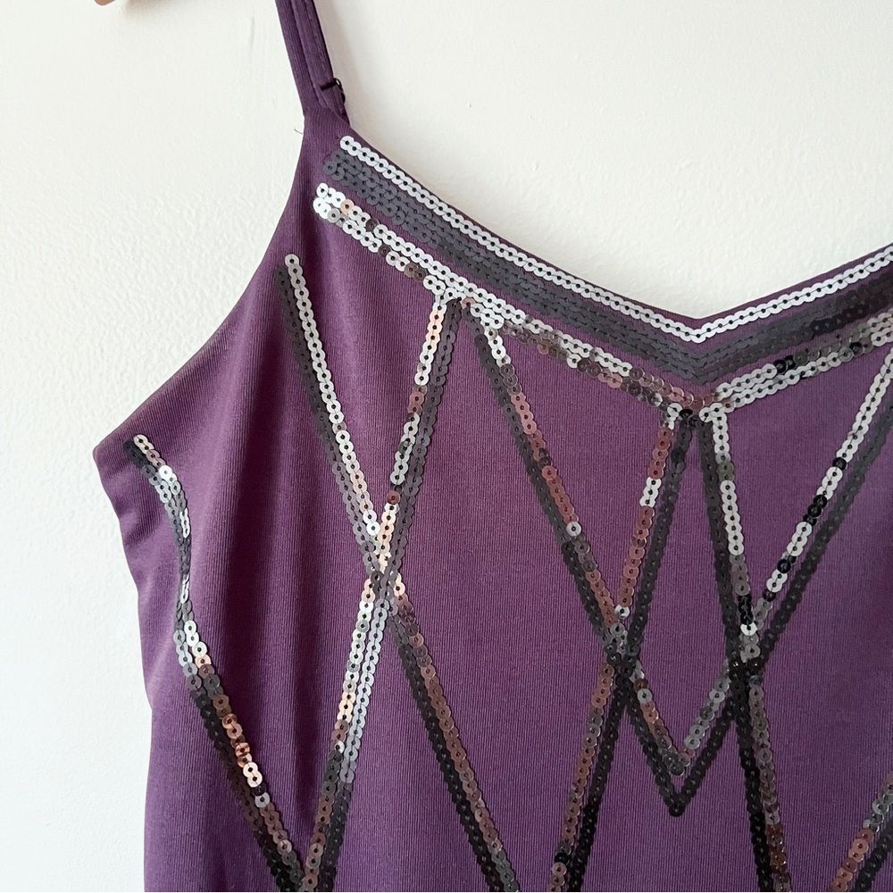 Vanity Purple Sequin 00s Y2K Tank